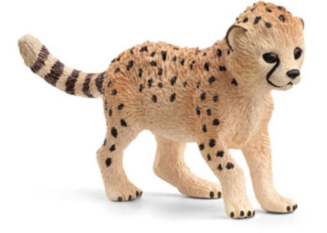 Realistic Schleich Cheetah Baby figurine, perfect for imaginative play and learning about wildlife conservation.