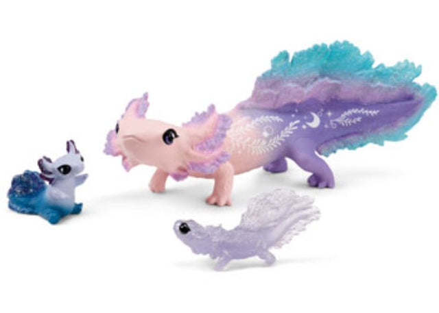 Schleich Axolotl Discovery Set featuring detailed axolotls and vibrant habitat for creative aquatic play and learning.