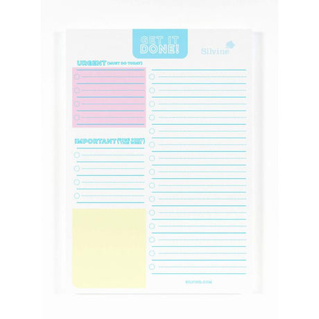 Silvine Get It Done A5 Planner Pad with 60 sheets, designed for task prioritization and efficient time management.