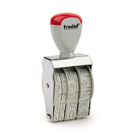 Trodat Classic Dater 1000: Compact metal date stamp with 3mm impression, ergonomic grips, and durable design for precise dating.