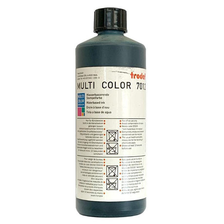 Trodat 500ml green rubber stamp ink for vibrant, long-lasting impressions in personal and professional projects.
