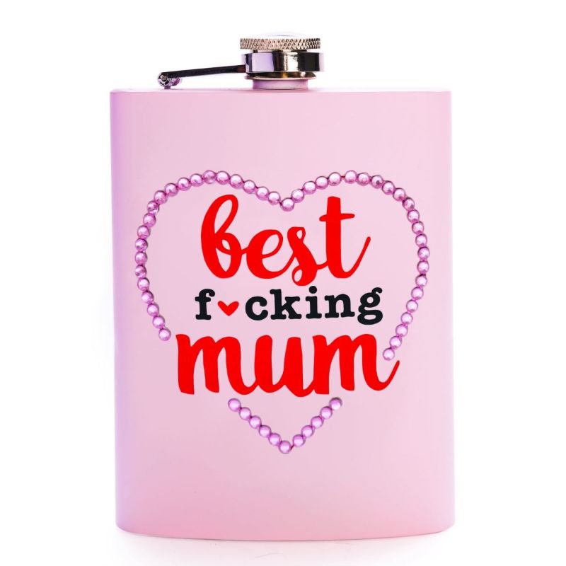 Cheeky stainless steel flask for the best mum, holds 8oz, perfect for her favorite drinks on the go.