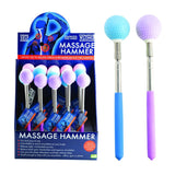 Extendo Massage Hammer set of 20, featuring a rubber ball and extendable stainless steel handle for on-the-go muscle relief.