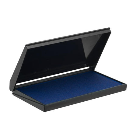 Trodat Stamp Pad 9053 in blue, 160mm x 90mm, offers pre-inked, long-lasting impressions for professional stamping.