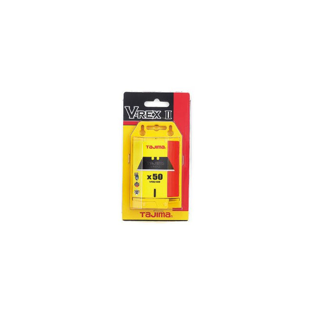 Tajima V-REX Utility Blades in pack of 50, crafted from Japanese tempered steel for durability and precision cutting.