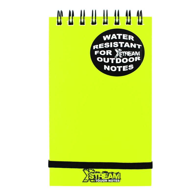 Silvine XStream Tough Notes: water-resistant pocket notebook with rugged covers, elastic strap, and 96 pages for outdoor adventures.