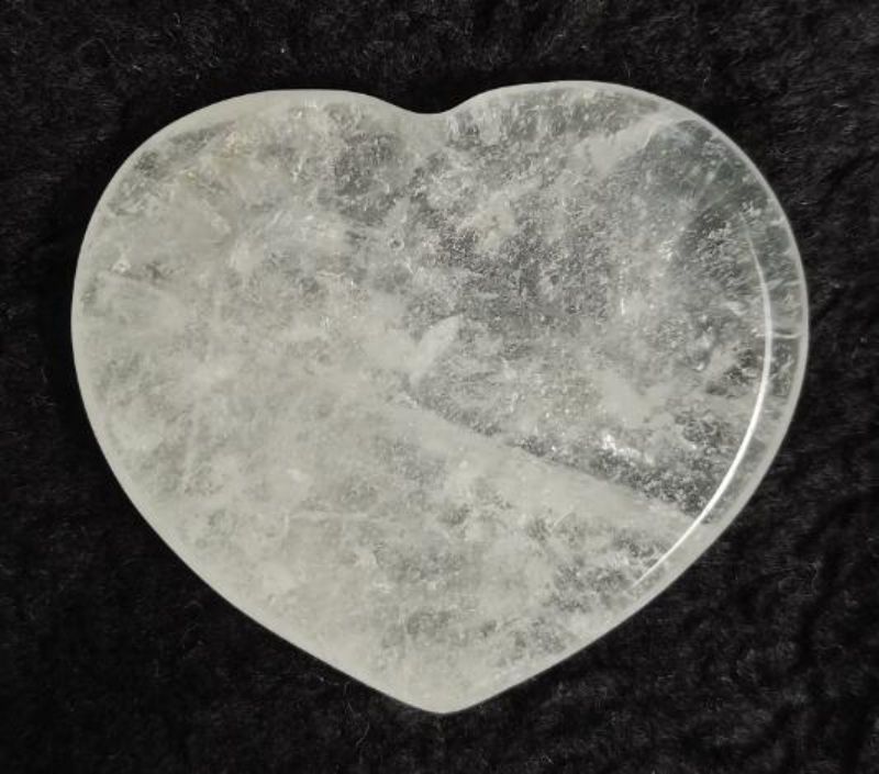 Worry Stone - Clear Quartz Heart (4cm)