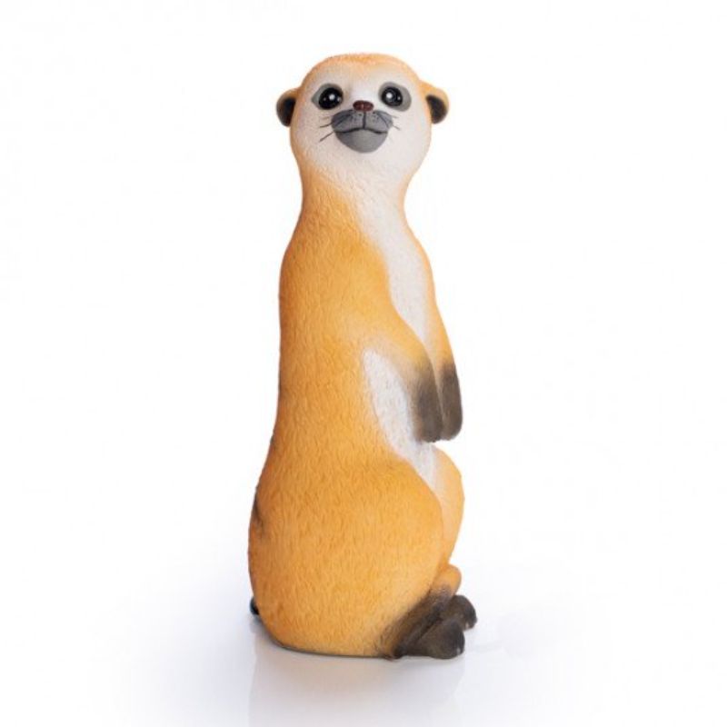 Adorable 28cm meerkat table lamp with realistic fur texture, perfect as a night light or decorative piece.