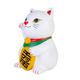 White Lucky Kitty Table Lamp - charming LED lamp featuring a lucky cat design, perfect for kids' rooms and home decor.