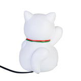 White Lucky Kitty Table Lamp - a cute LED lamp in a lucky cat design, perfect for décor and safe for children.