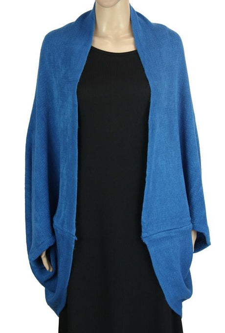 Versatile Laura Dual Use Shrug & Scarf in Sapphire, combining elegance and comfort for every occasion.