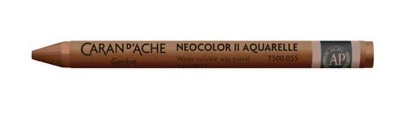 Pack of 10 Caran d'Ache Neocolor II Cinnamon crayons, known for vibrant colors and excellent blending for artists.