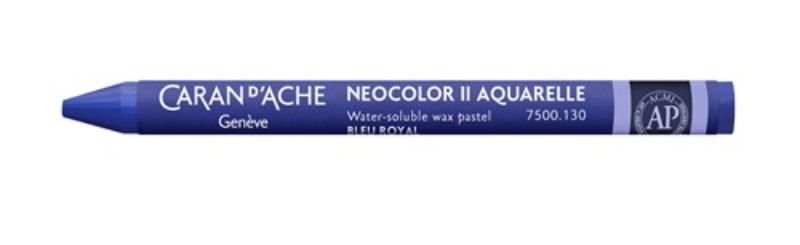 Pack of 10 Caran D’ache Neocolor II Royal Blue crayons, designed for vibrant, versatile artistic expression.