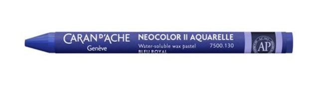 Pack of 10 Caran D’ache Neocolor II Royal Blue crayons, designed for vibrant, versatile artistic expression.