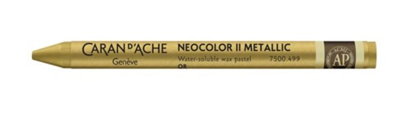 Vibrant set of 10 Caran D’ache Neocolor II Gold artists' crayons, ideal for versatile wet and dry techniques.