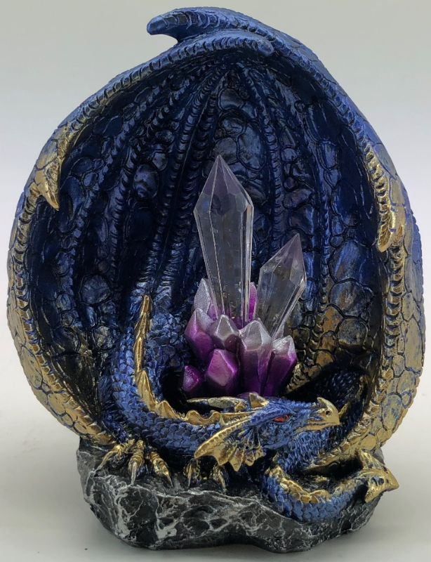 Ornament - Blue Dragon LED Crystal (11.5cm)