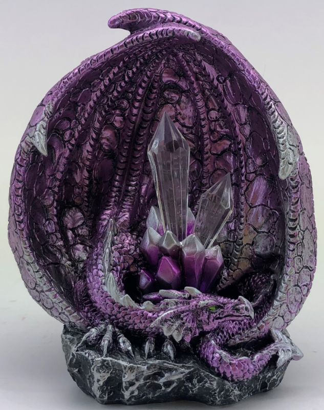 Ornament - Purple Dragon LED Crystal (11.5cm)