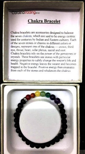 Chakra bracelet featuring authentic gemstones for energy alignment and spiritual healing, adjustable for all wrist sizes.