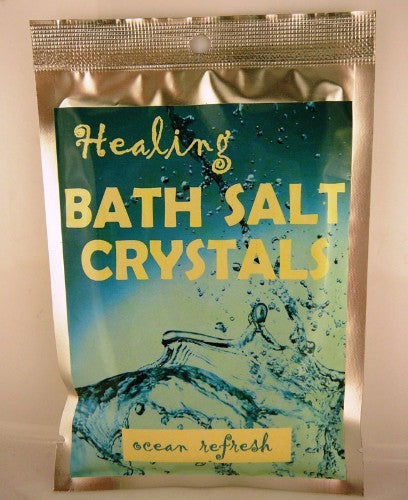 Set of 5 Ocean Fresh Bath Salts in 100g sachets, infused with natural minerals and refreshing ocean scent for a rejuvenating soak.