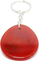 Set of 12 vibrant carnelian keyrings, featuring gemstone and Zodiac energy details for motivation and positivity.