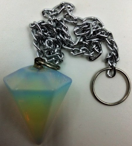 Cone pendulum made of artificial opal, measuring 3 cm, ideal for meditation, healing, and spiritual growth.