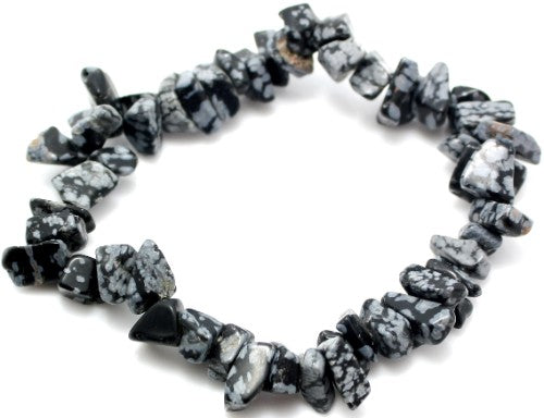 Set of 12 Snowflake Obsidian Bracelets, designed for style and spiritual healing, featuring unique gemstone and Zodiac details.