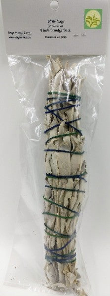 Organic Sage Stick - Large 9 inch (White)