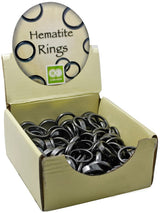 Mini Hematite Ring set featuring 100 mixed sizes, offering striking shine and holistic healing properties for jewelry making.