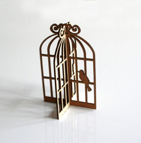 Elegant bamboo birdcage ornament, 66 x 100 mm, perfect for enhancing home decor with nature-inspired charm.