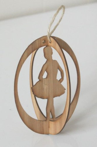 Elegant bamboo ballerina ornament, 77 x 100 mm, showcasing exquisite details and perfect for home decor or gifting.