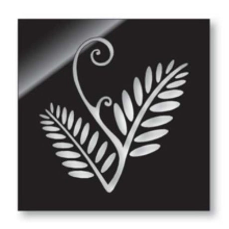 Elegant square wall art featuring a fern design, crafted from durable Black Aluminium Composite Material for indoor or outdoor use.