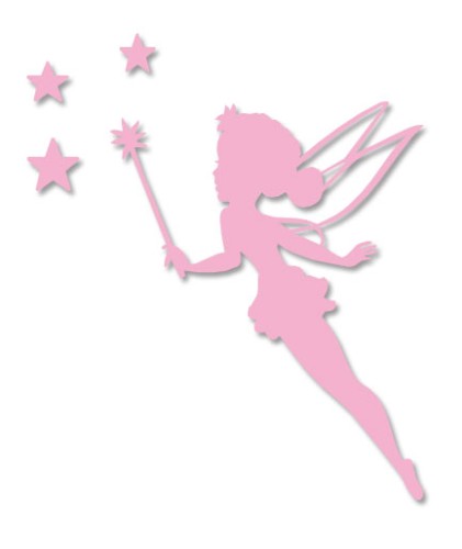 Wall art featuring Tinkerbell surrounded by whimsical stars, perfect for children's rooms and fairy-themed decor.