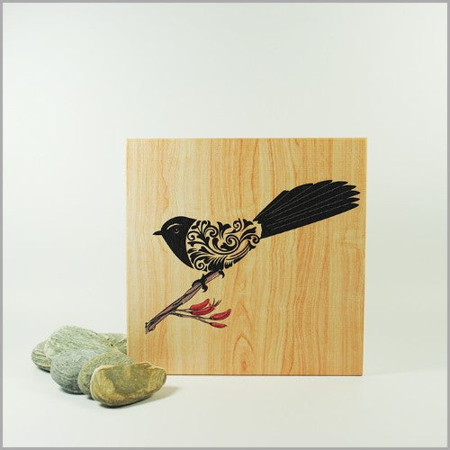 Intricate filigree fantail design on eco-friendly plywood art block, perfect for home decor and easy hanging.