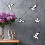 Colorful origami-inspired birds printed on sturdy ACM, perfect for indoor/outdoor decor and gifting.