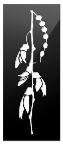 Vibrant Kowhai flower wall art panel in Black ACM, ideal for modern decor, lightweight and durable for indoor or outdoor use.