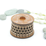 Round trinket box featuring a Kiwi design on NZ Beech veneer, perfect for storing jewelry and small treasures.