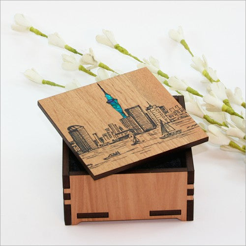 Small Auckland Trinket Box in NZ Silver Beech with paua inlay, perfect for storing keepsakes and enhancing decor.