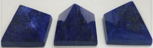 Small lapis lazuli pyramid, 3CM tall, rich blue with gold flecks, perfect for collectors and enhancing spiritual growth.