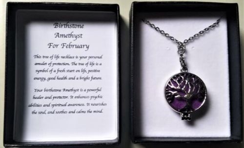 Elegant 70cm Amethyst birthstone necklace for February, featuring unique purple hues, perfect for layering or solo wear.