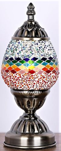 Turkish Oval Mosaic Lamp - Multi 2 (16cm)