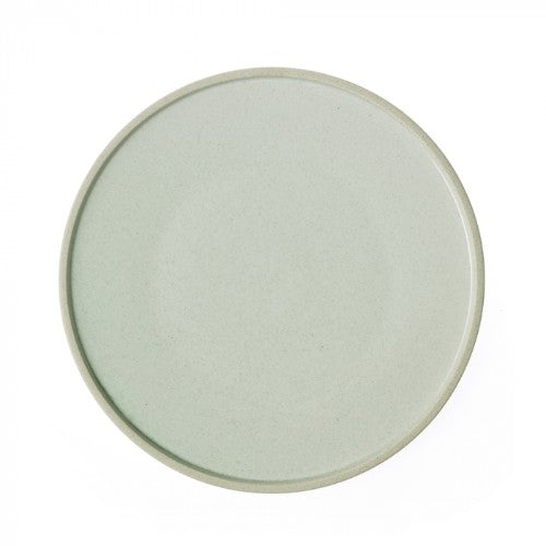 Set of 6 Tablekraft Soho Round Plates with unique reactive glaze and textured rim, perfect for stylish dining.