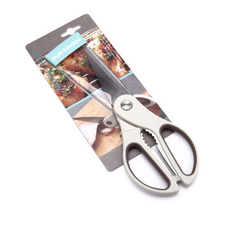 High-quality kitchen scissors with ergonomic design, integrated nut cracker, and stainless steel durability for versatile meal prep.
