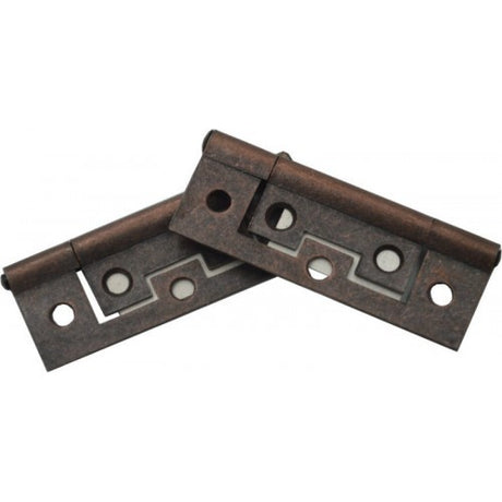 Butt Hinge FB 3000 100mm Flush, durable steel hinge with fixed pin, elegant Florentine bronze finish for easy installation.