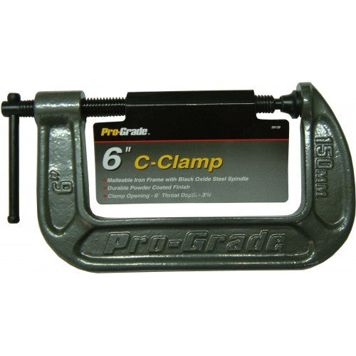 G Clamp - Allied Prograde #59139: 8" malleable iron clamp with black oxide spindle, ideal for heavy-duty clamping tasks.