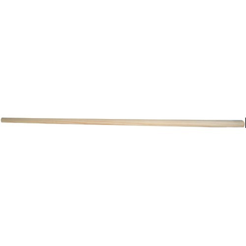 Broom handle made of NZ pine, 1.2m long with 22mm diameter, featuring a smooth finish and tapered ends for versatile cleaning.