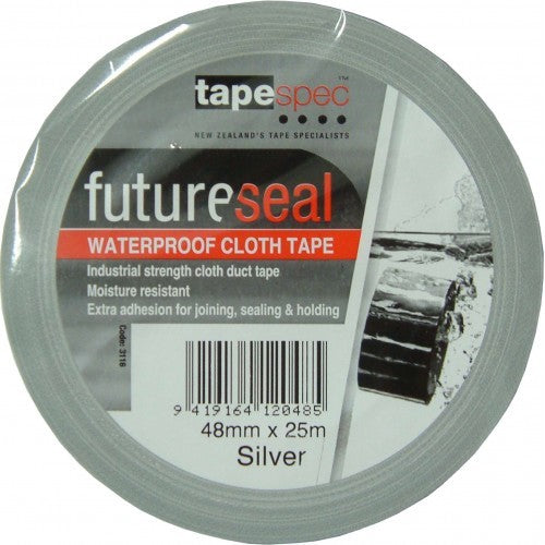 Gaffer tape in silver, 48mm x 25m, strong, moisture-resistant, easy to tear, perfect for binding and repairs indoors and outdoors.