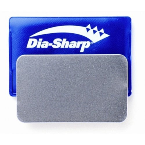 Diamond Dia-Sharp Credit Card Stonecrce: Compact diamond sharpener (83x50mm) with three grit options, perfect for on-the-go use.