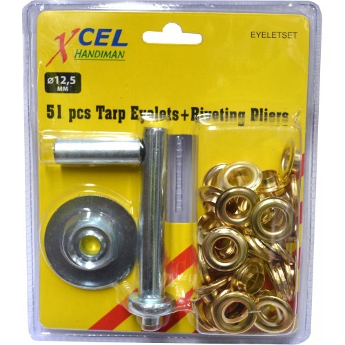 Eyelet Set Xcel With Die & Punch   51-Pce 1/2"
