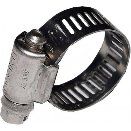 Hose clip made from high-grade stainless steel, secure fit for 6-16mm hoses, ideal for marine and industrial use.