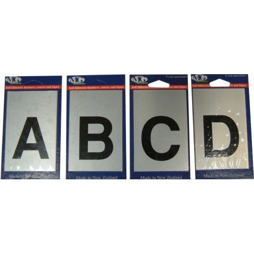 Self-adhesive aluminium letter "B" in 75mm, perfect for personalizing letterboxes and creating durable, stylish displays.